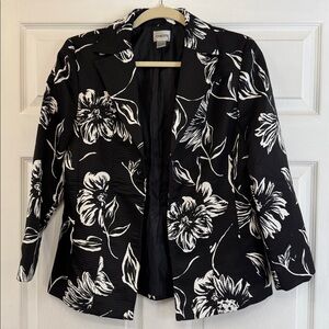 CHICO’S Floral Black and White Women's Jacket